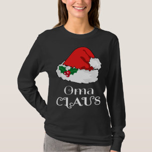 Christmas Oma Claus Matching Pajama Weihnachtsmann T-Shirt