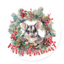 Christmas Opossum Berries Holly Verlasse