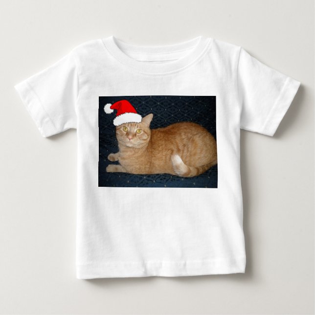 Christmas Orange Tabby Cat Baby T-shirt (Vorderseite)