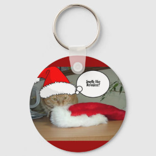 Christmas Orange Tabby Cat Schlüsselanhänger
