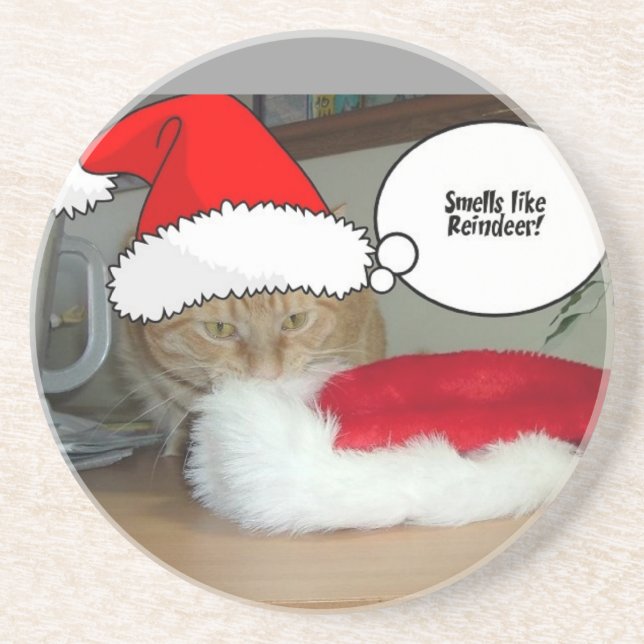 Christmas Orange Tabby Cat Untersetzer (Vorne)