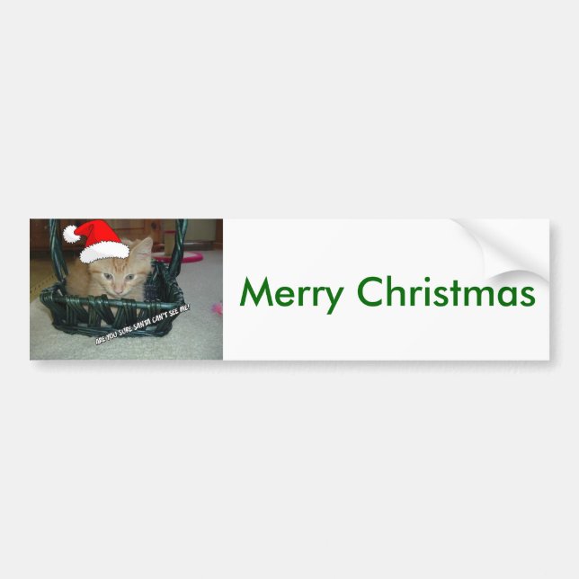 Christmas Orange Tabby Kitty Cat Autoaufkleber (Vorne)