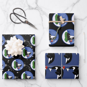 Christmas Orca Killer Whale Geschenkpapier Set