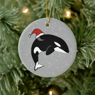 Christmas Orca Killer Whale Keramik Ornament