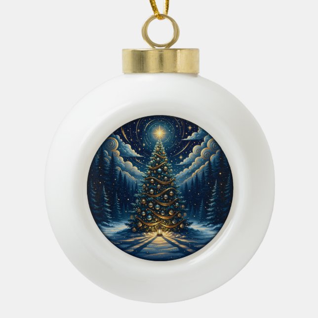 Christmas Ornament 2025 – Winter Night Tree 1 (Vorderseite)