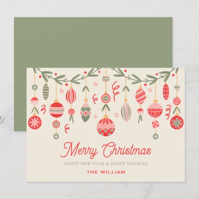Christmas ornament  feiertagskarte (Vorne/Hinten)
