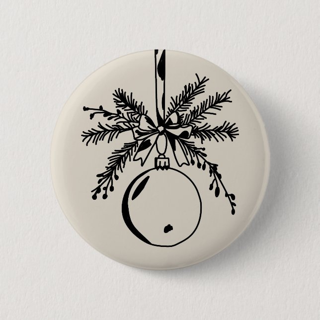 Christmas ornament with bow and pine branch button (Vorderseite)