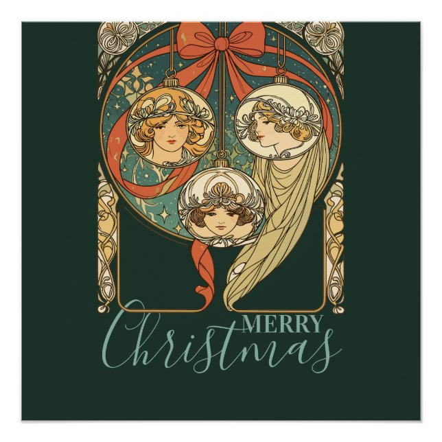 Christmas Ornaments Faith Hope And Charity Vector Poster (Vorderseite)