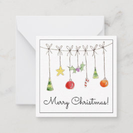 Christmas Ornaments On A String Mitteilungskarte