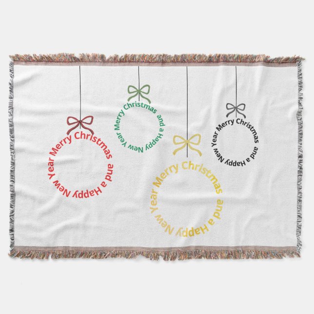 Christmas Ornaments Text Design Decke (Vorderseite)