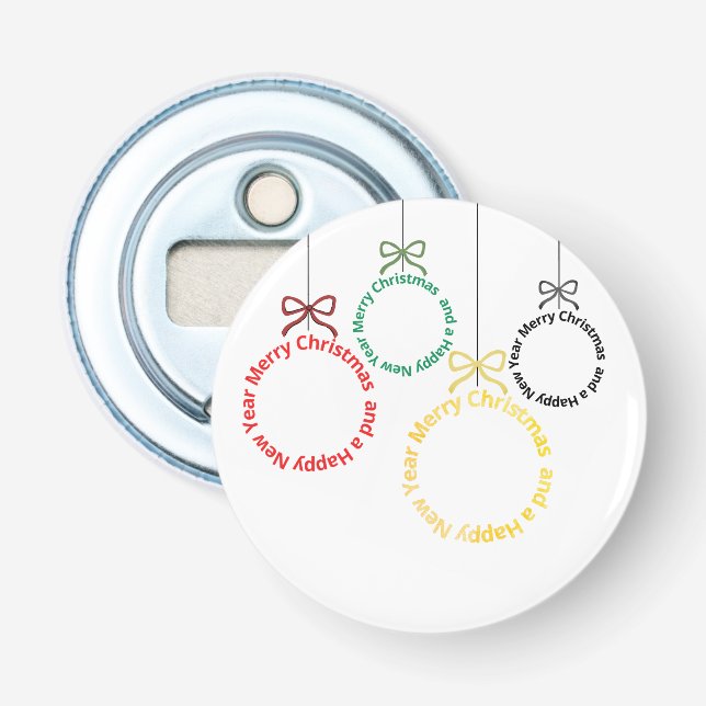 Christmas Ornaments Text Design Flaschenöffner (Vorderseite)