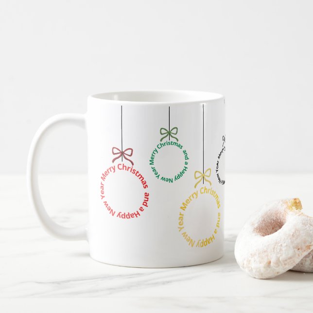 Christmas Ornaments Text Design Kaffeetasse (Mit Donut)