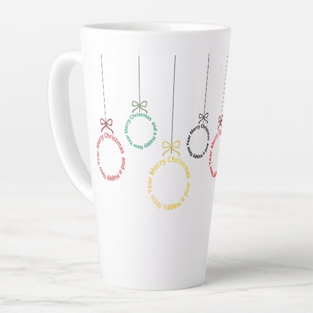 Christmas Ornaments Text Design Milchtasse (Linke Ecke)