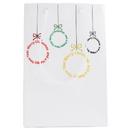 Christmas Ornaments Text Design Mittlere Geschenktüte