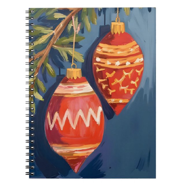 Christmas Ornaments Watercolor Holiday Notizblock (Vorderseite)