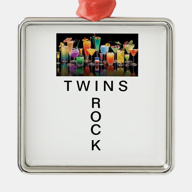 CHRISTMAS ORNANAS "TWINS ROCK" ORNAMENT AUS METALL (Vorne)