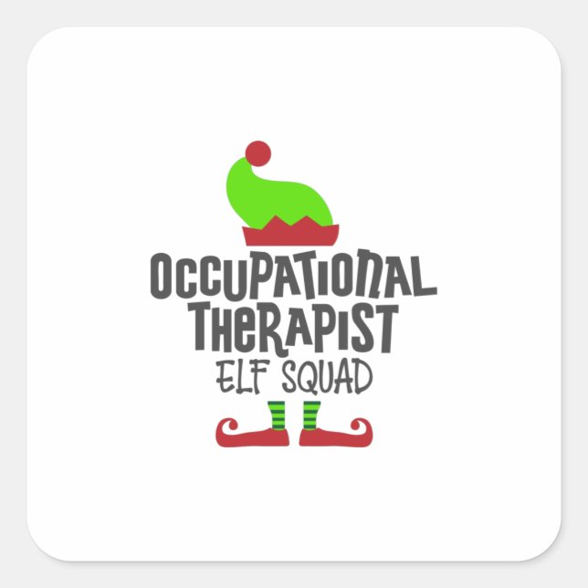 Christmas OT Elf Occupational therapist Quadratischer Aufkleber (Vorderseite)