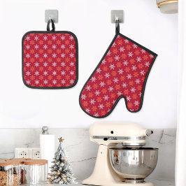 Christmas Oven Mitt and Pot Holders Ofenhandschuh & Topflappen-Set
