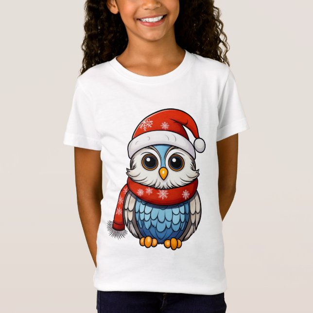Christmas Owl – Holiday T-Shirt for Kids and Teens (Vorderseite)
