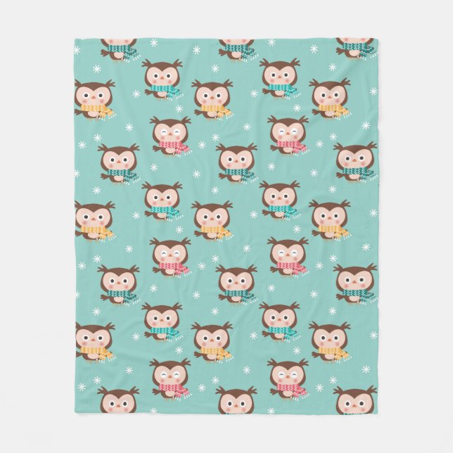 Christmas Owls Fleece Blanket (Vorderseite)