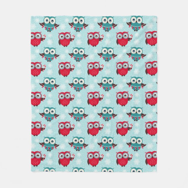Christmas Owls Fleece Blanket (Vorderseite)