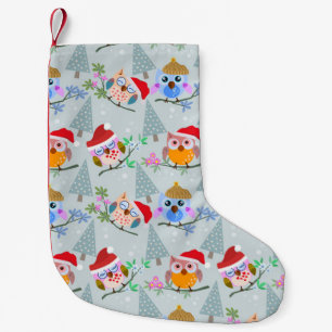Christmas Owls Pattern Kleiner Weihnachtsstrumpf