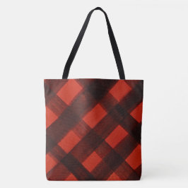 Christmas Painted Red Black Plaid Tartan Holiday Tasche