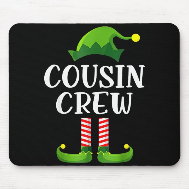 Christmas Pajama Cousin Crew Funny Elf Matching Pa Mousepad (Vorne)