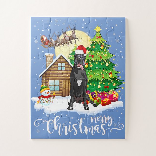 Christmas Pajama Great Dane Tree Xmas Hund Vater M (Vertikal)