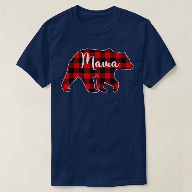 Christmas Pajama Matching Family Red Kariert Mama  T-Shirt (Design vorne)