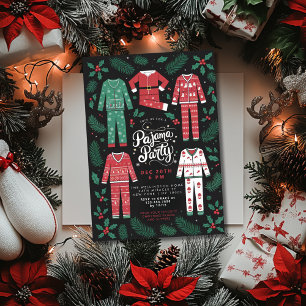 Christmas Pajama Party Festive Pajama Party Einladung