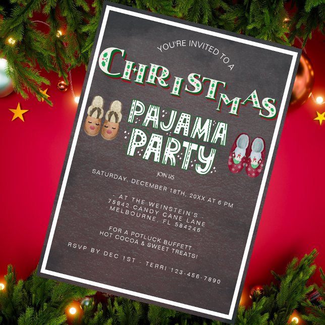 Christmas Pajama Party Holiday Einladung (Von Creator hochgeladen)