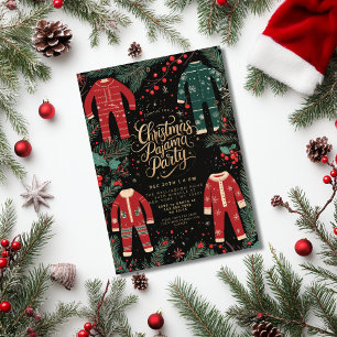 Christmas Pajama Party Holiday Pajama Elegant Einladung