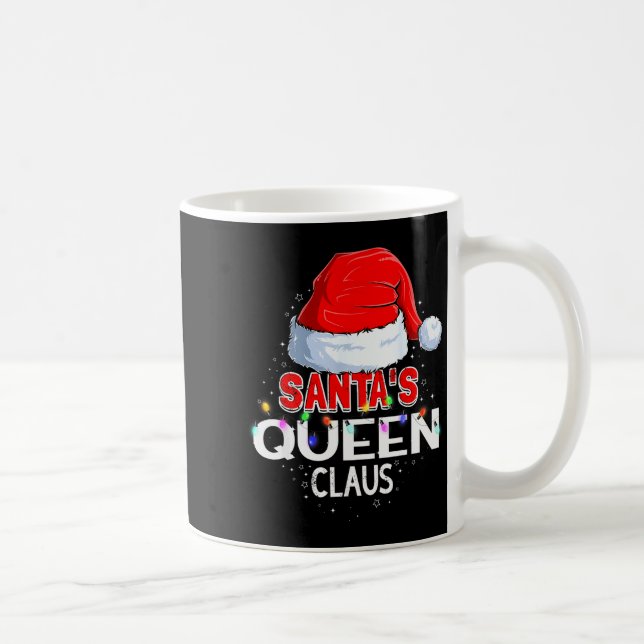 Christmas Pajama Santa's Queen Claus Matching  Kaffeetasse (Rechts)