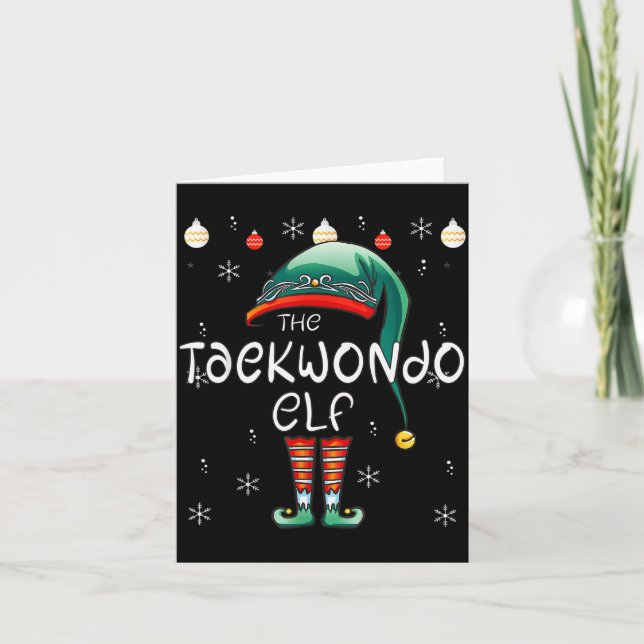 Christmas Pajama _ The Taekwondo Elf  Karte (Vorderseite)
