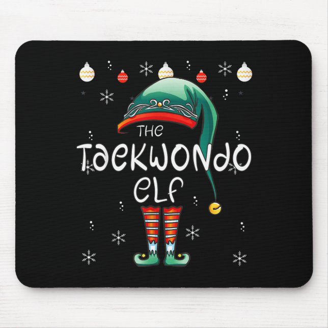 Christmas Pajama _ The Taekwondo Elf  Mousepad (Vorne)