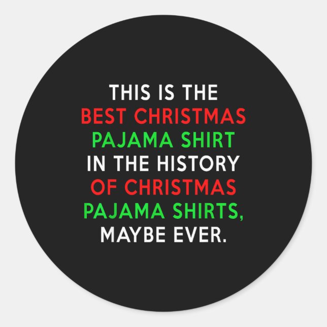 Christmas Pajamas Shirt - Fake News  Runder Aufkleber (Vorderseite)