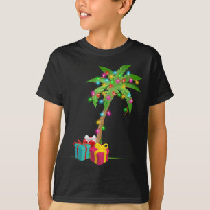 Christmas Palm Tree Coconut Lights Beach Hawaii Xm T-Shirt
