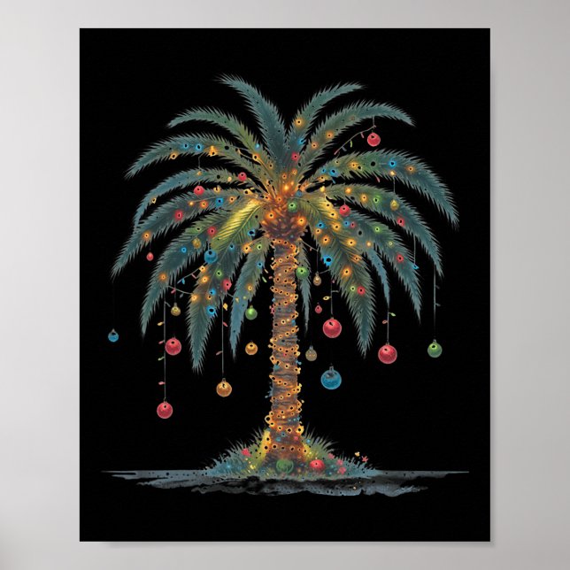 Christmas Palm Tree Frohe Christmas Tropical Chris Poster (Vorne)
