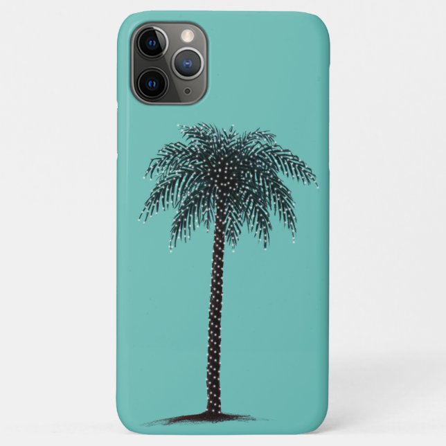 Christmas Palm Tree türkis iPhone Case (Rückseite)