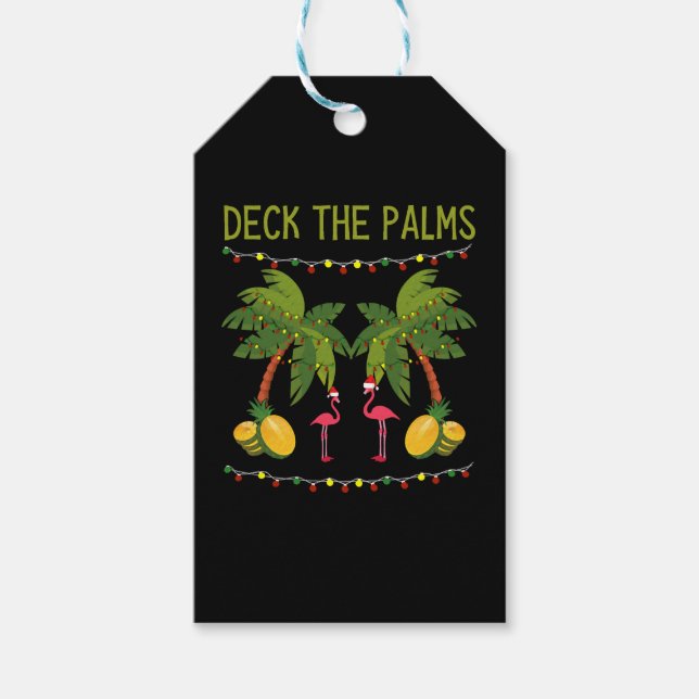 Christmas Palm Tree With Holiday Lights and Geschenkanhänger (Vorderseite)