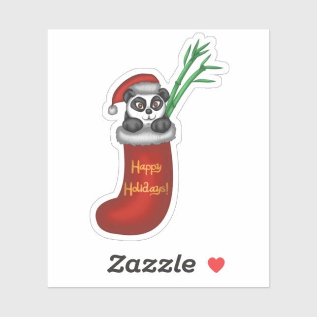Christmas Panda Aufkleber (Blatt)