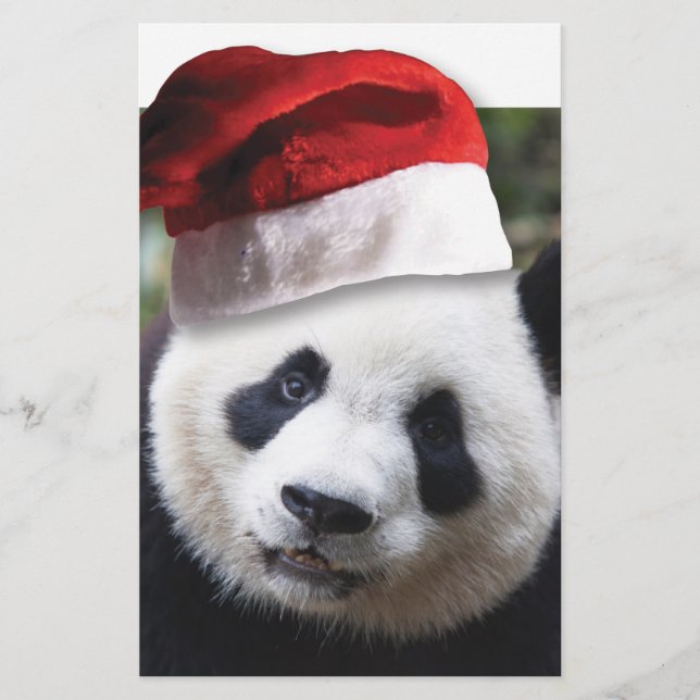 Christmas Panda Bear Briefpapier (Vorderseite)