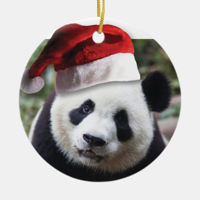 Christmas Panda Bear Keramik Ornament (Vorne)