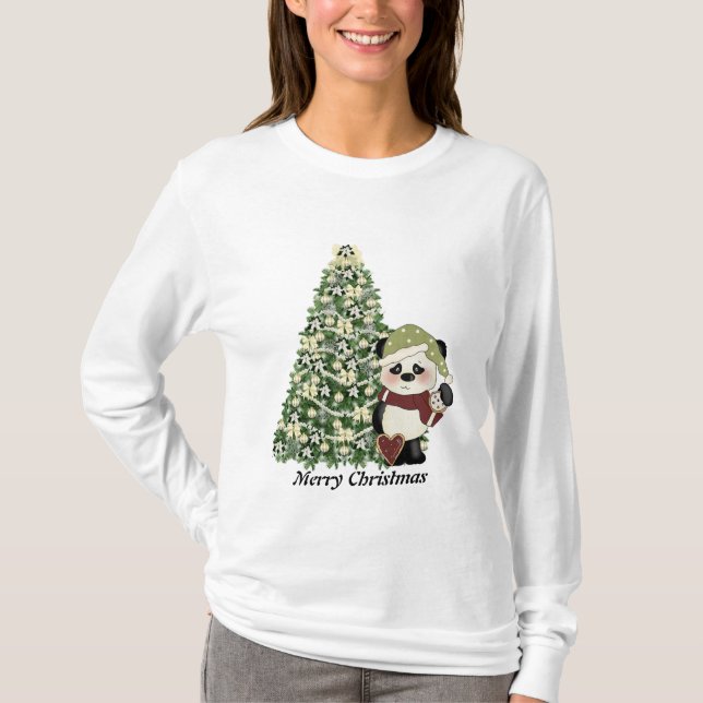 Christmas Panda Bear T - Shirt (Vorderseite)