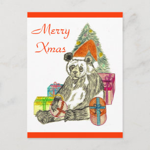 Christmas Panda Feiertagspostkarte