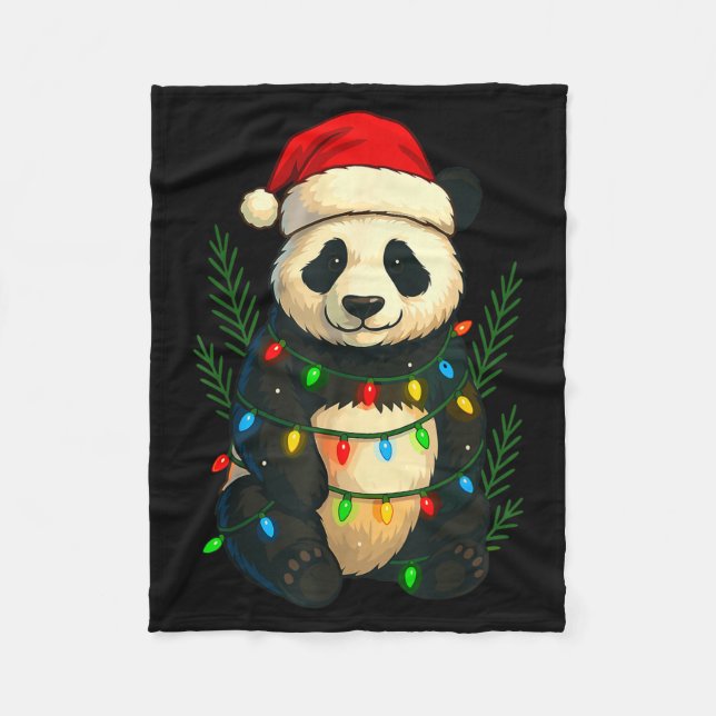 Christmas Panda  Fleecedecke (Vorderseite)