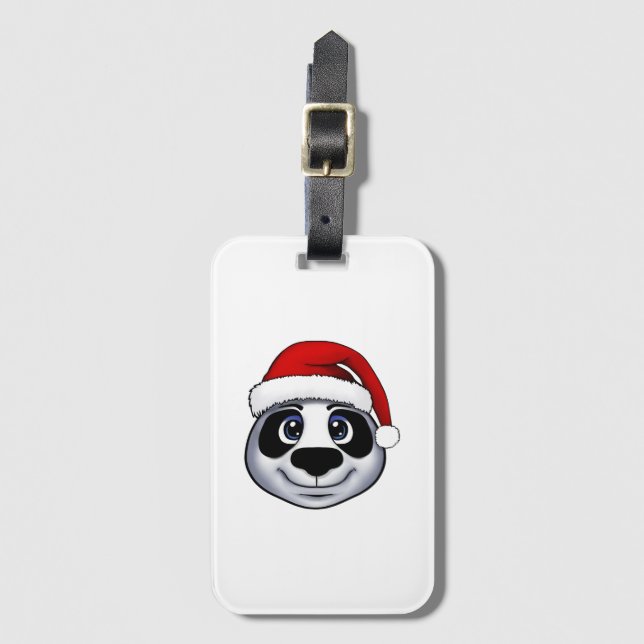 Christmas Panda Gepäckanhänger (Vorderseite Vertikal)