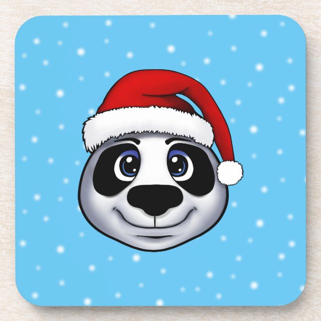 Christmas Panda Getränkeuntersetzer (Vorderseite)