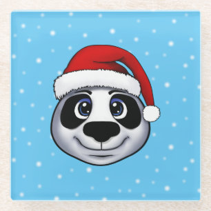 Christmas Panda Glasuntersetzer